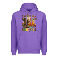 Purple Flannels boots and bonfires Premium Hoodie - NancyCooperArtShop