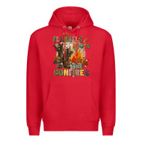 Red Flannels boots and bonfires Premium Hoodie - NancyCooperArtShop