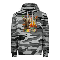 Slate Camo Flannels boots and bonfires Premium Hoodie - NancyCooperArtShop