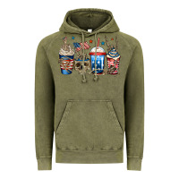 Vintage Olive 4th of july skeleton coffee cups Vintage Hoodie - Jasminsmagicworld