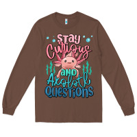 Chestnut stay curious and axolotl questions Long Sleeve Tee - MaliasSmallBusiness