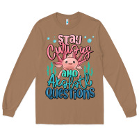 Toasted Coconut stay curious and axolotl questions Long Sleeve Tee - MaliasSmallBusiness