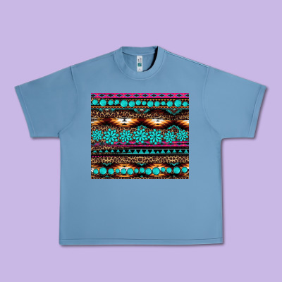 Leopard Aztec Turquoise Jewelry Urban Heavy Tee Designed By Barkaloodesign