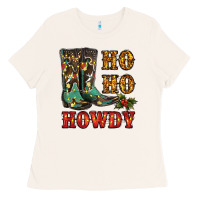 Bone christmas cowboy boots ho ho howdy Ladies Tee - RanaPortraitStore
