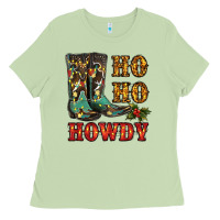Matcha christmas cowboy boots ho ho howdy Ladies Tee - RanaPortraitStore