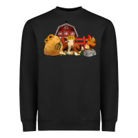 Black Red Barn Farm Animals Heavyweight Sweatshirt - Jasminsmagicworld