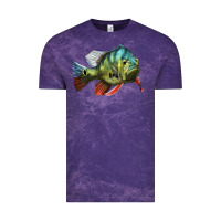 Cloud Purple Peacock Bass Illustrations Vintage Tee - LillyAllenDesigns