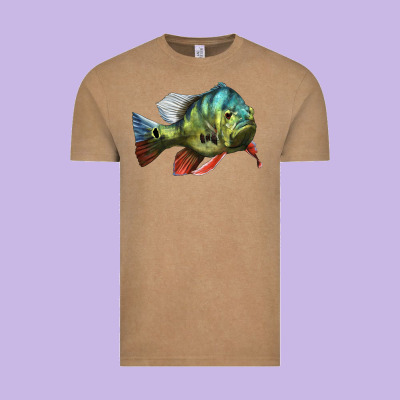 Peacock Bass Illustrations Vintage Tee Designed By Lillyallendesigns