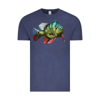 Vintage Denim Peacock Bass Illustrations Vintage Tee - LillyAllenDesigns