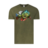 Vintage Olive Peacock Bass Illustrations Vintage Tee - LillyAllenDesigns