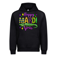 Black happy mardi gras alligator olivia Urban Hoodie - OliviaCreatesArt