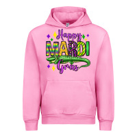 Fuchsia Pink happy mardi gras alligator olivia Urban Hoodie - OliviaCreatesArt