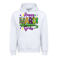 White happy mardi gras alligator olivia Urban Hoodie - OliviaCreatesArt