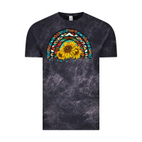 Cloud Black western sunflowers aztec leopard serape  rainbows Vintage Tee - AdoDesignShop