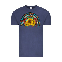 Vintage Denim western sunflowers aztec leopard serape  rainbows Vintage Tee - AdoDesignShop