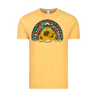 Vintage Mustard western sunflowers aztec leopard serape  rainbows Vintage Tee - AdoDesignShop