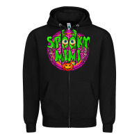 Black spooky mimi Zipper Hoodie - BundleAndBundleShop