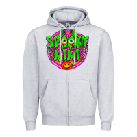 Heather Grey spooky mimi Zipper Hoodie - BundleAndBundleShop