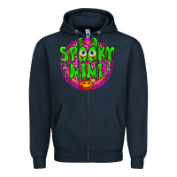 Navy spooky mimi Zipper Hoodie - BundleAndBundleShop