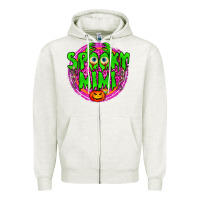 Oatmeal Heather spooky mimi Zipper Hoodie - BundleAndBundleShop