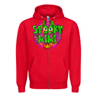 Red spooky mimi Zipper Hoodie - BundleAndBundleShop