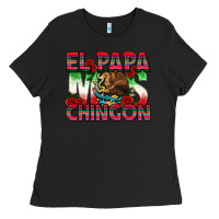 Black El Papa Mas Chingon Ladies Tee - texasbilliewilder