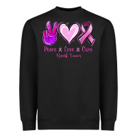 Black Peace Love Cure Breast Cancer Heavyweight Sweatshirt - Jasminsmagicworld