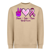 Mushroom Peace Love Cure Breast Cancer Heavyweight Sweatshirt - Jasminsmagicworld