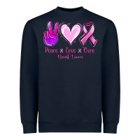 Navy Peace Love Cure Breast Cancer Heavyweight Sweatshirt - Jasminsmagicworld