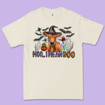 Moo I Mean Boo Premium Tee Designed By Cowhidedigitalart