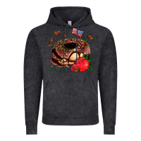 Vintage Black donut strawberry and usa flag Vintage Hoodie - AdoDesignShop