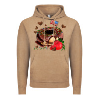 Vintage Coffee donut strawberry and usa flag Vintage Hoodie - AdoDesignShop