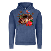 Vintage Denim donut strawberry and usa flag Vintage Hoodie - AdoDesignShop