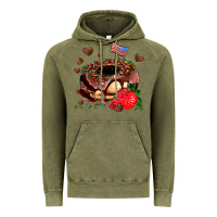 Vintage Olive donut strawberry and usa flag Vintage Hoodie - AdoDesignShop
