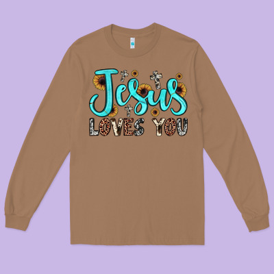 Jesus Loves You Long Sleeve Tee Designed By Jahusdesignshop