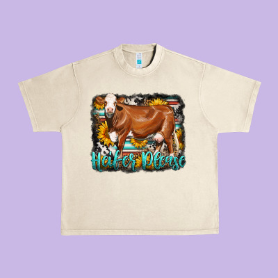 Western Heifer Please Simmental Cow Urban Heavy Tee Designed By Lillyallendesigns