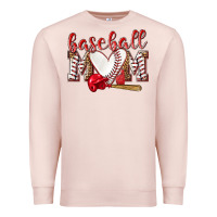 Pale Pink Baseball Mom Premium Sweatshirt - NancyCooperArtShop