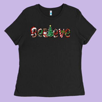 Christmas Believe Ladies Tee Designed By Ranaportraitstore