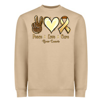 Mushroom Peace Love Cure Bone Cancer Heavyweight Sweatshirt - Jasminsmagicworld