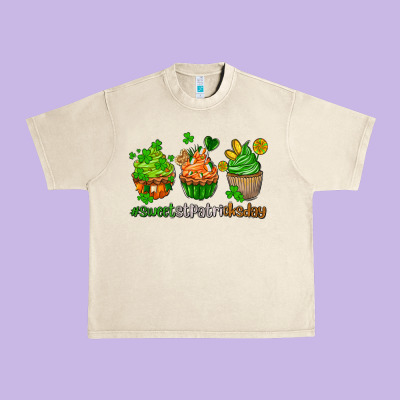 Sweet St Patricks Day Cupcake Urban Heavy Tee Designed By Adodesignshop
