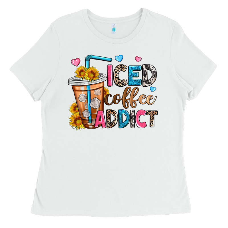 Iced Coffee Addict Ladies Tee by Zillion Design Studio | Teevron