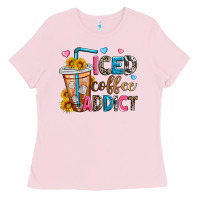 Bubblegum Pink iced coffee addict Ladies Tee - Zillion Design Studio