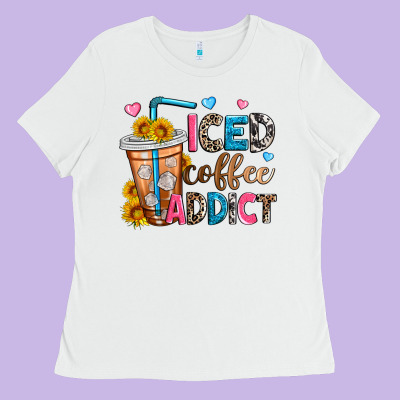 Iced Coffee Addict Ladies Tee Designed By Zillion Design Studio