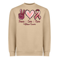 Mushroom Peace Love Cure Uterine Cancer Heavyweight Sweatshirt - Jasminsmagicworld