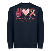 Navy Peace Love Cure Uterine Cancer Heavyweight Sweatshirt - Jasminsmagicworld
