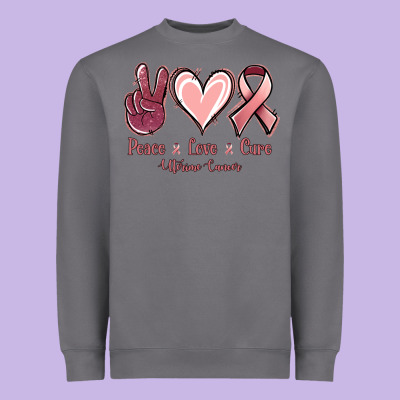 Peace Love Cure Uterine Cancer Heavyweight Sweatshirt Designed By Jasminsmagicworld