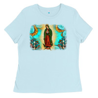 Baby Blue gemstone our lady of guadalupe Ladies Tee - JahusDesignShop