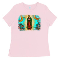 Bubblegum Pink gemstone our lady of guadalupe Ladies Tee - JahusDesignShop