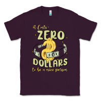 Plum it costs zero dollars to be a nice person Classic Tee - MaliasSmallBusiness