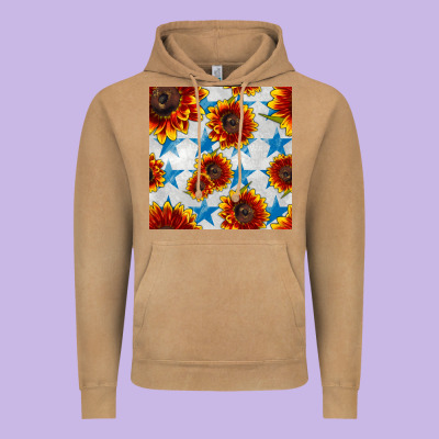 Patriotic Sunflowers And Stars Vintage Hoodie Designed By Bundleandbundleshop